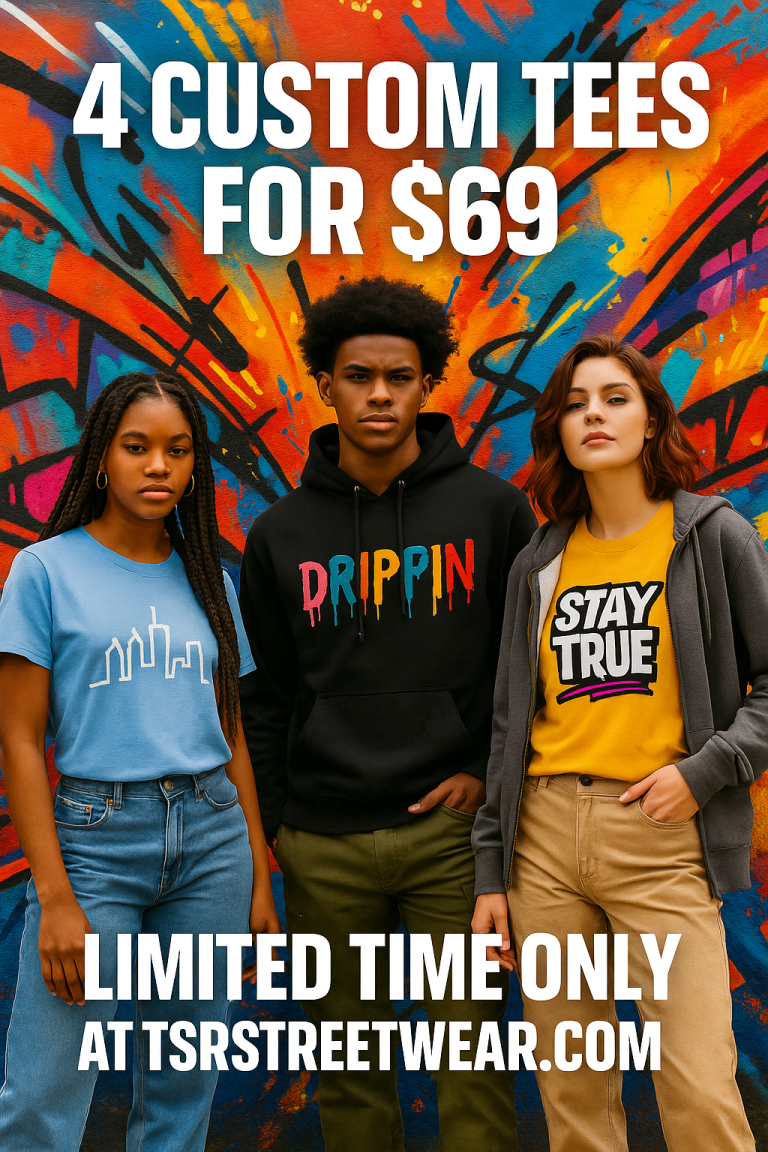 Custom Tees Sale - 4 for $69